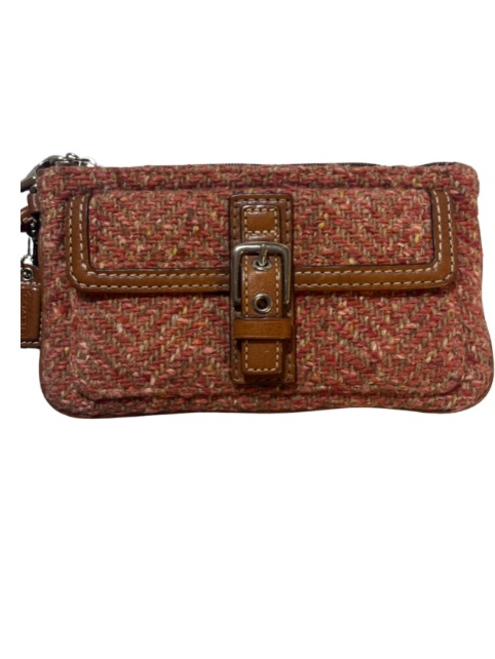 Rare Y2K Coach Hampton Soho Herringbone Tweed Wool Wristlet Bag - Vintage